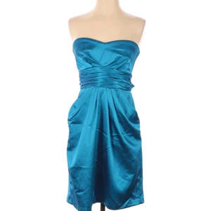 Dress Size 7 Medium Sleeveless Cocktail Cruise Club Party Aqua Blue Hoco Pockets